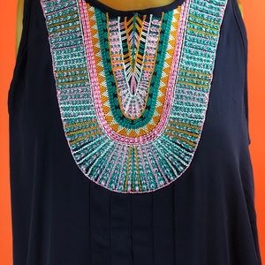 Thyme and Honey boho dress Navy sz L